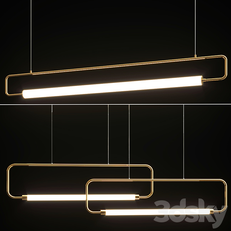 Island Modern Led Suspension Light 3DS Max Model - thumbnail 1