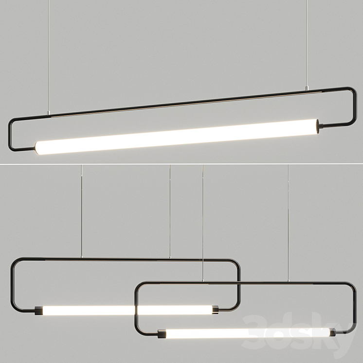 Island Modern Led Suspension Light 3DS Max Model - thumbnail 2