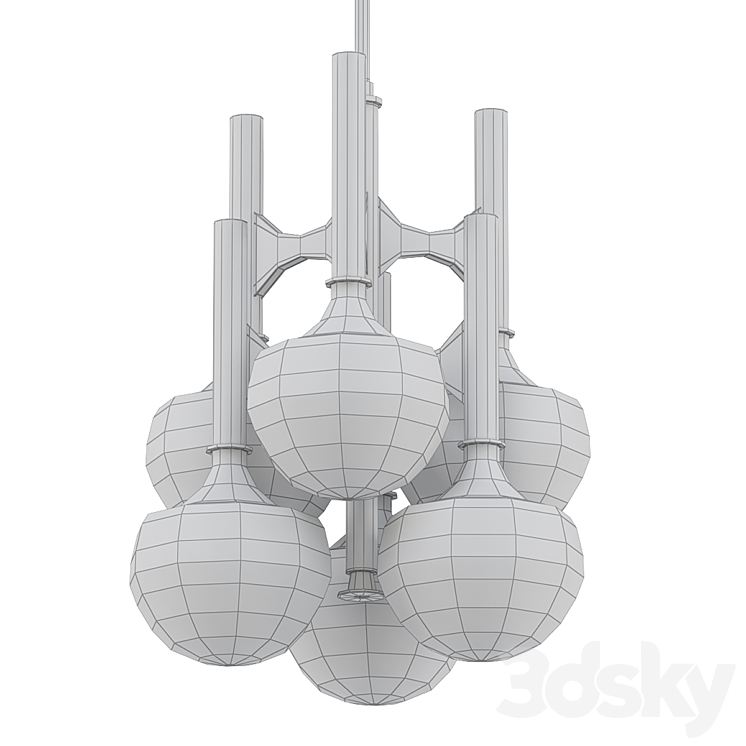 ITALIAN SPACE AGE HANGLAMP FROM GAETANO SCIOLARI 1970S 3DS Max Model - thumbnail 2