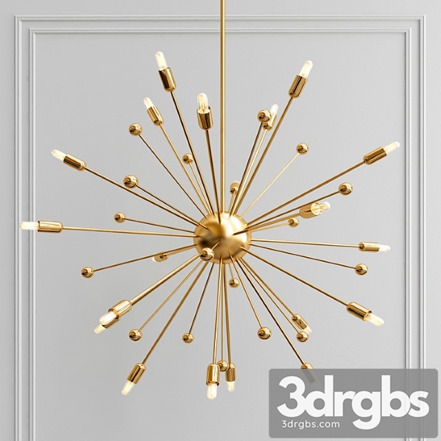 Italian style brass sputnik chandelier - thumbnail 1