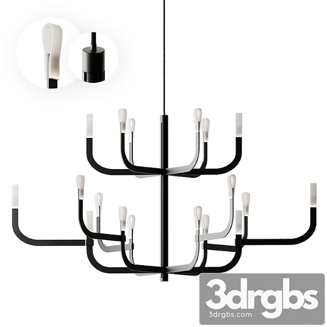 J-us led aluminum chandelier from luceplan - thumbnail 1