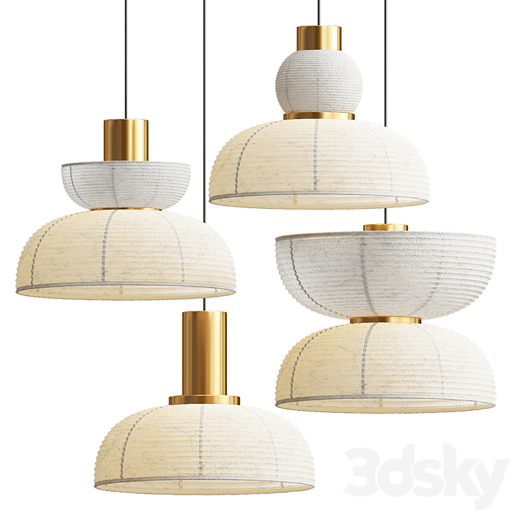 Japanese Pendant Lamp 3DS Max Model - thumbnail 1