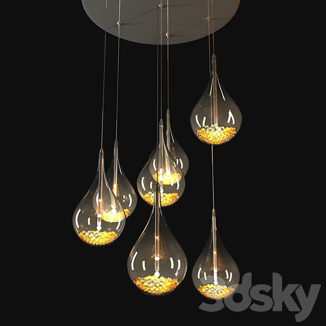 john lewis sebastian 7 light drop ceiling light 3DSMax File - thumbnail 1