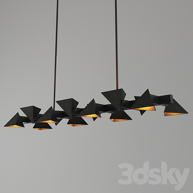 Jonathan Browning Vichy chandelier & sconce 3DS Max Model - thumbnail 3