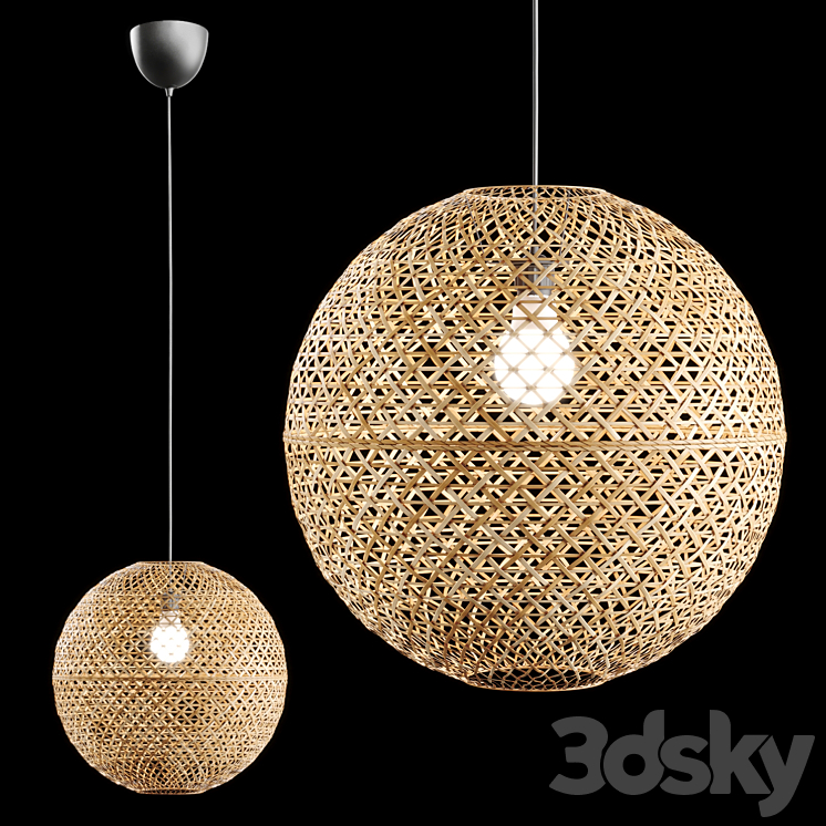 Kaseberga rattan pendant Lamp by IKEA 3DS Max Model - thumbnail 1