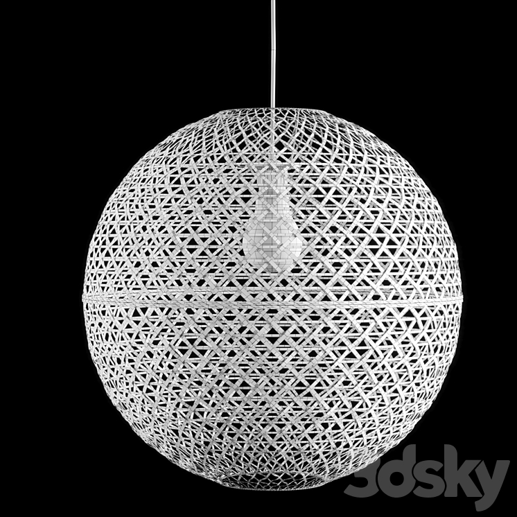 Kaseberga rattan pendant Lamp by IKEA 3DS Max Model - thumbnail 2