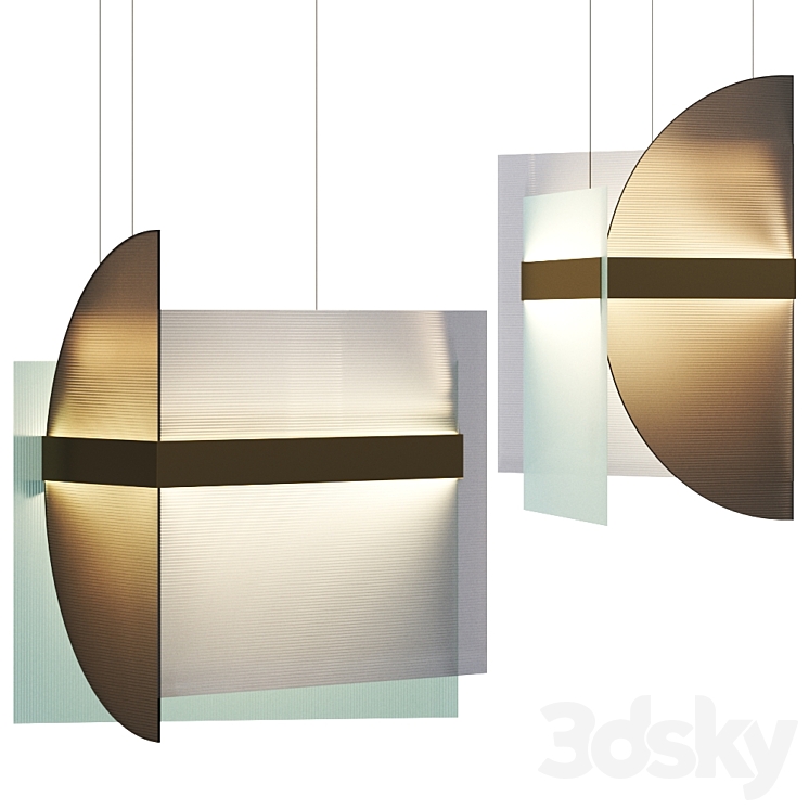 Kazimir Long Pendant satin Brass by Roll Hill 3DS Max Model - thumbnail 1