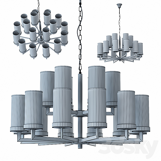 Kelly Wearstler LIAISON TWO-TIER Chandelier 18 3DSMax File - thumbnail 3