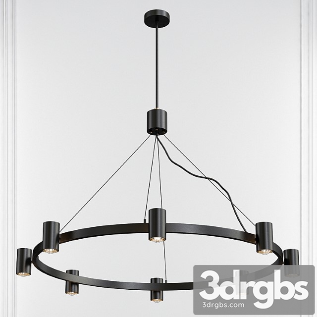 Kempton Matte Black Satin Brass 8 Light Chandelier By Elk Lighting 3dsmax Download - thumbnail 1