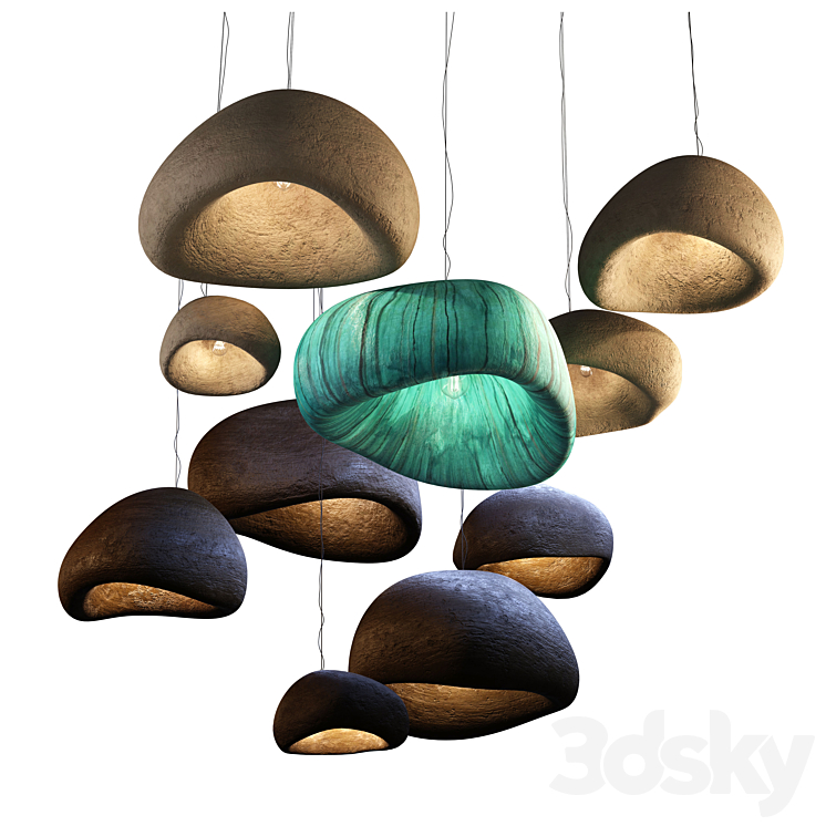 KHMARA Pendant Lamp Set 01 DrCG 3DS Max Model - thumbnail 1