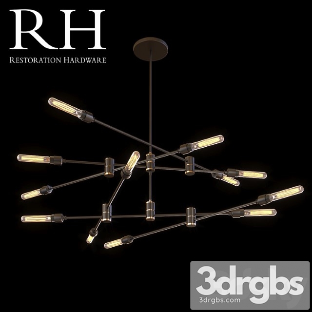 Kinetic 2 tier chandelier by restoration hardware 3dsmax Download - thumbnail 1