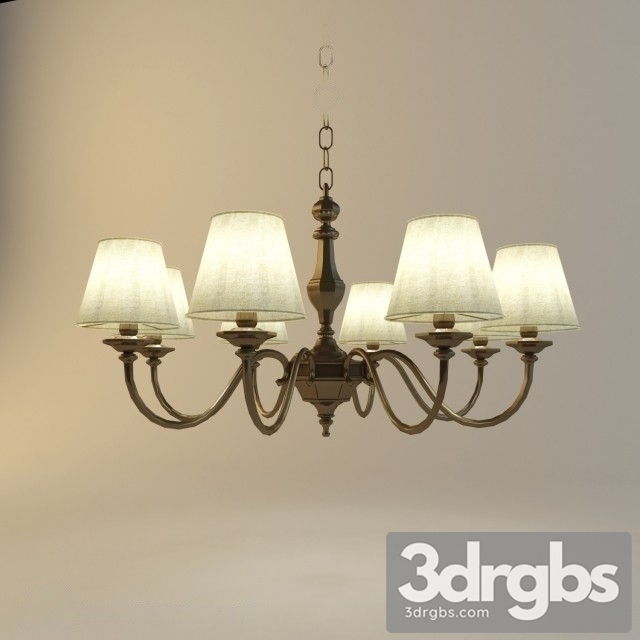 Kolarz Ascot Classic 8 Arm Chandelier Antique Brass 3dsmax Download - thumbnail 1