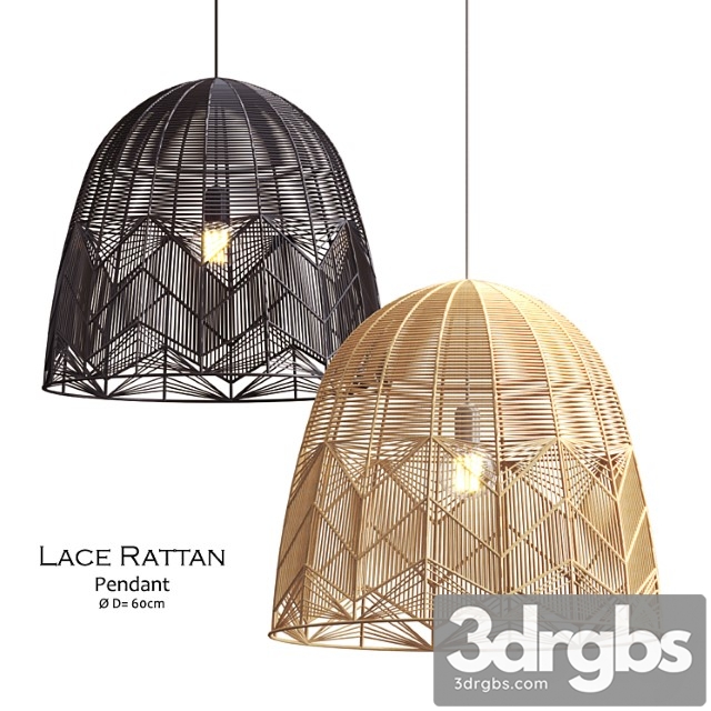 Lace rattan pendant - thumbnail 1