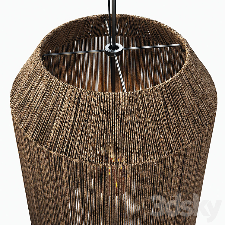 Lamp barrel rope n10 \/ Chandelier barrel made of ropes No. 10 3DS Max Model - thumbnail 2