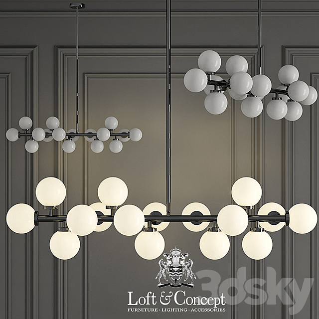 LAMP BUBBLE STIK BLACK CHANDELIER 3DSMax File - thumbnail 1