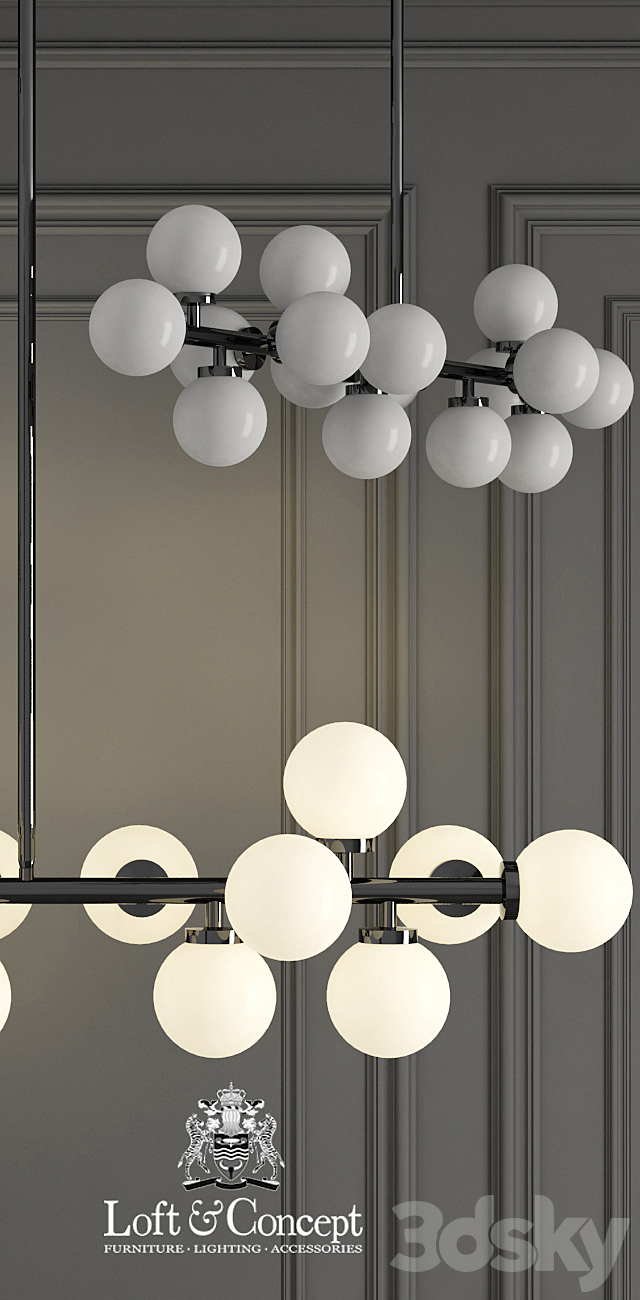 LAMP BUBBLE STIK BLACK CHANDELIER 3DSMax File - thumbnail 2