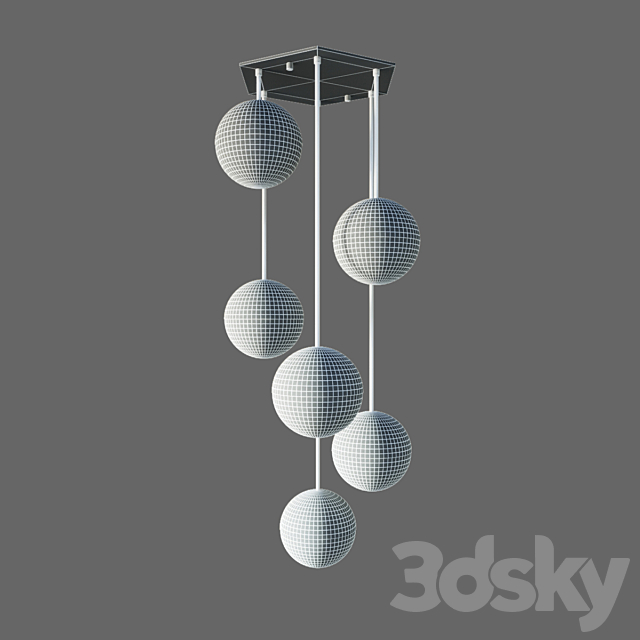 Lamp italian globe cedar moss light 6 3DSMax File - thumbnail 3