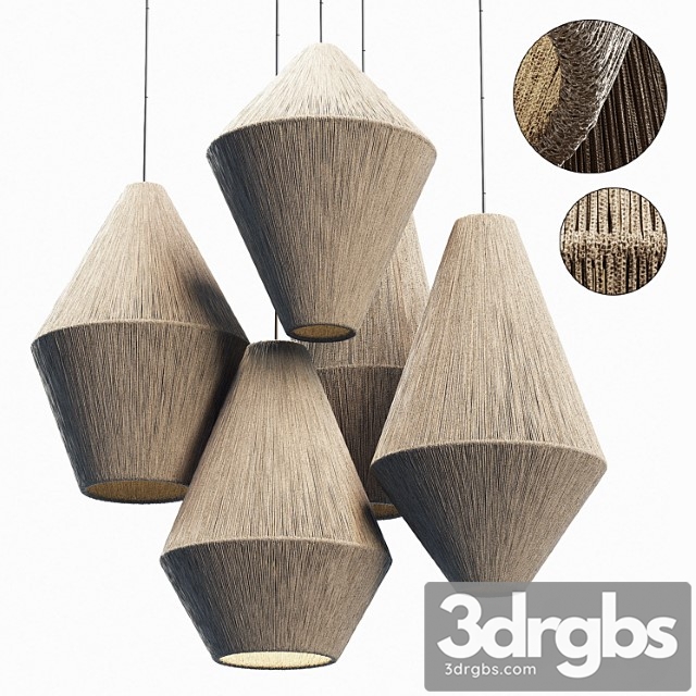 Lamp Wood Rattan Wicker Cone N3 Svetilnik Pletenyi Iz Rotanga Konus 3 3dsmax Download - thumbnail 1