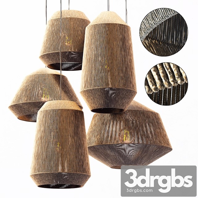 Lamp Wood Rotang Wicker Barrel N2 Lampa Pletenaia Iz Rotanga Bochka 2 3dsmax Download - thumbnail 1