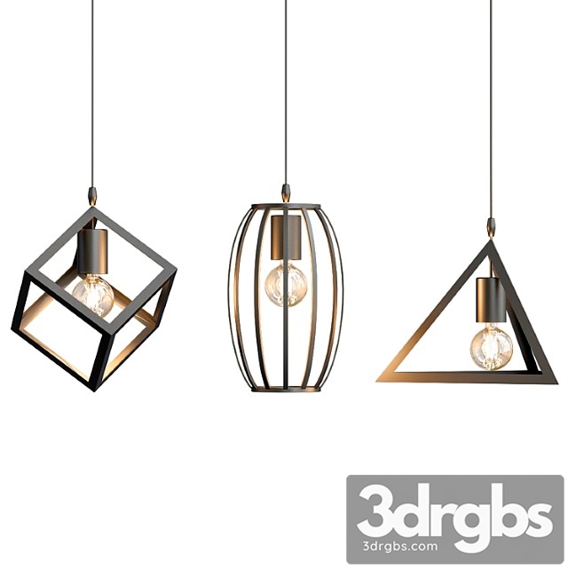 Lampe Black Retro Pendant 3dsmax Download - thumbnail 1