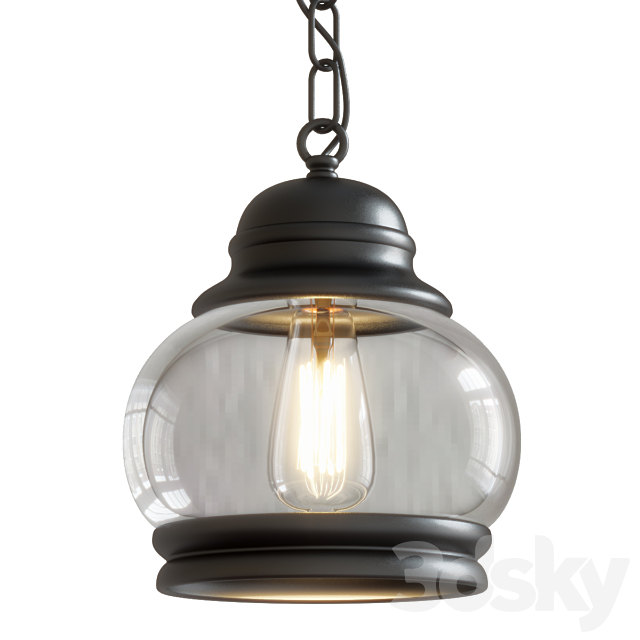 Lampe black retro pendant 3DSMax File - thumbnail 2