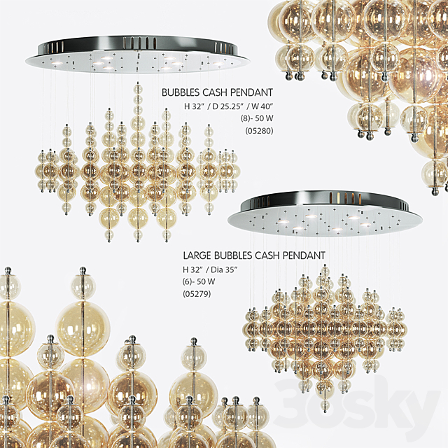 (LARGE) BUBBLES CASH PENDANT 3DSMax File - thumbnail 1