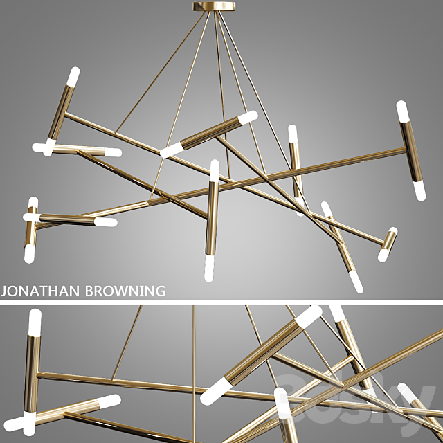 Le Pentagone Chandelier by Jonathan Browning 3DSMax File - thumbnail 1