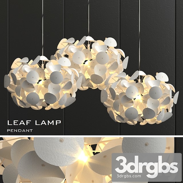 Leaf White Pendant 3dsmax Download - thumbnail 1