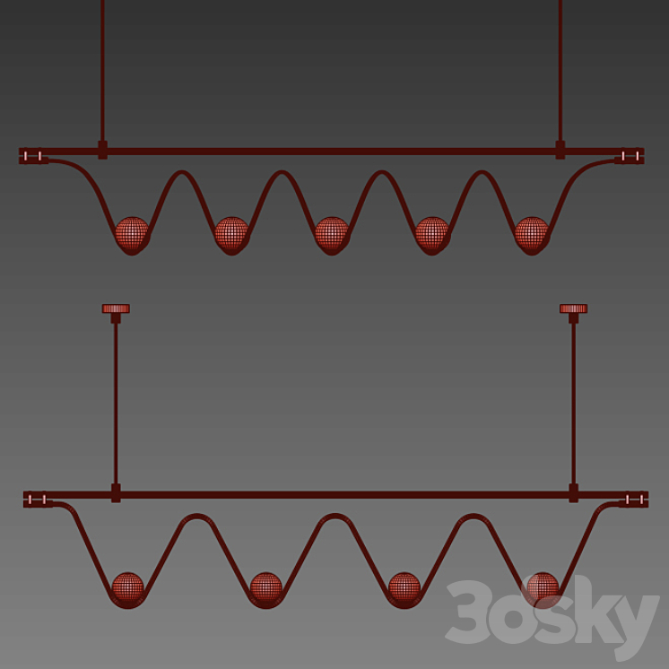 Led chandelier 3DS Max Model - thumbnail 2