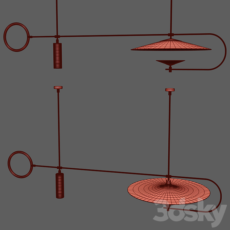 Led chandelier 3DS Max Model - thumbnail 2