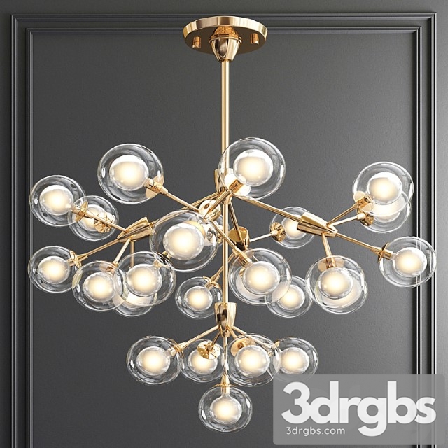 Led clear crystal ball chandelier - thumbnail 1