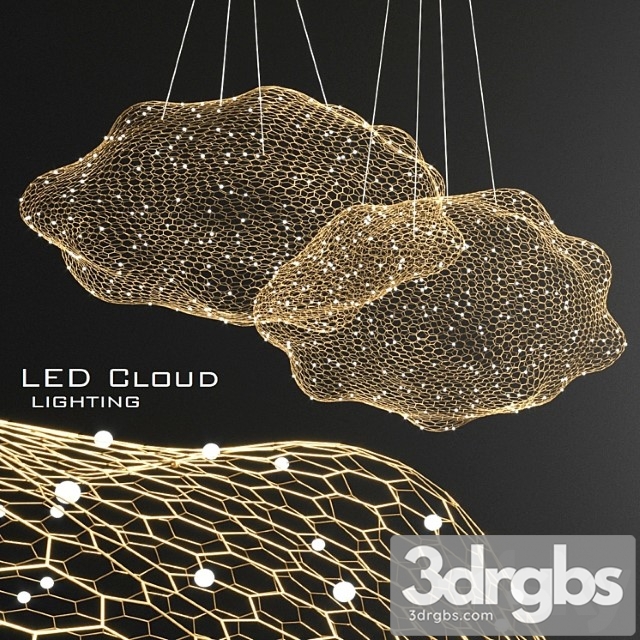 Led cloud chandelier 3dsmax Download - thumbnail 1