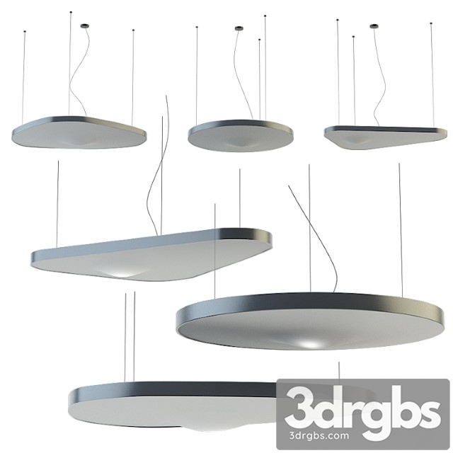 Led fabric pendant lamp pétale by luceplan design studio odile decq 3dsmax Download - thumbnail 1