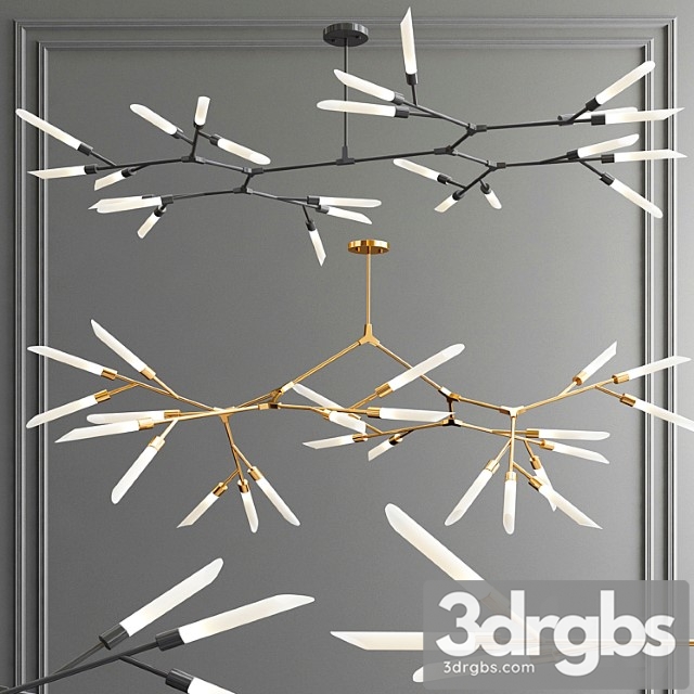 Led nordic & rotatable branch tube chandelier - thumbnail 1