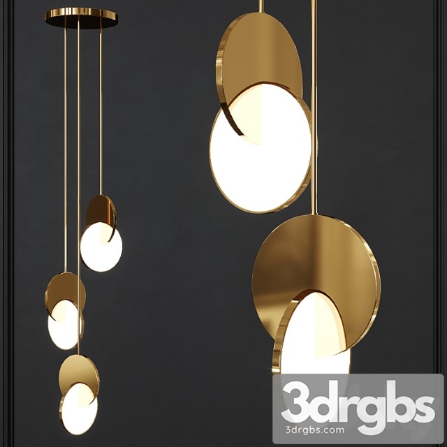 Lee broom eclipse chandelier polished gold 3dsmax Download - thumbnail 1