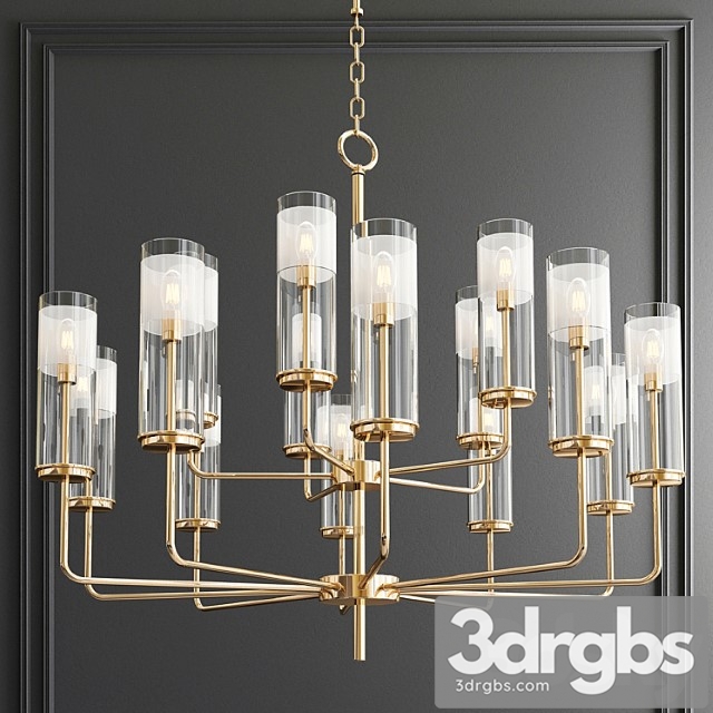 Lessman 15 light shaded tiered chandelier - thumbnail 1