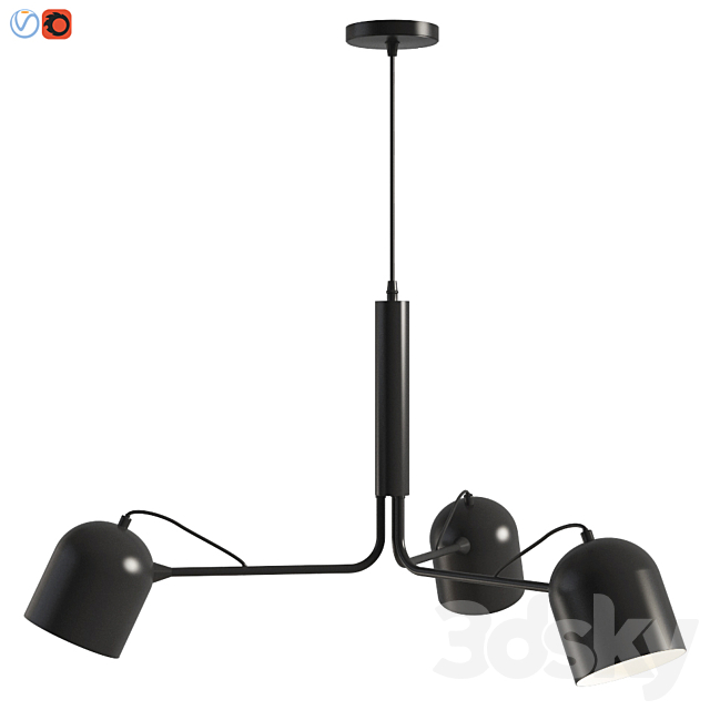 Liang Pendant lamp metal black 3DS Max Model - thumbnail 2