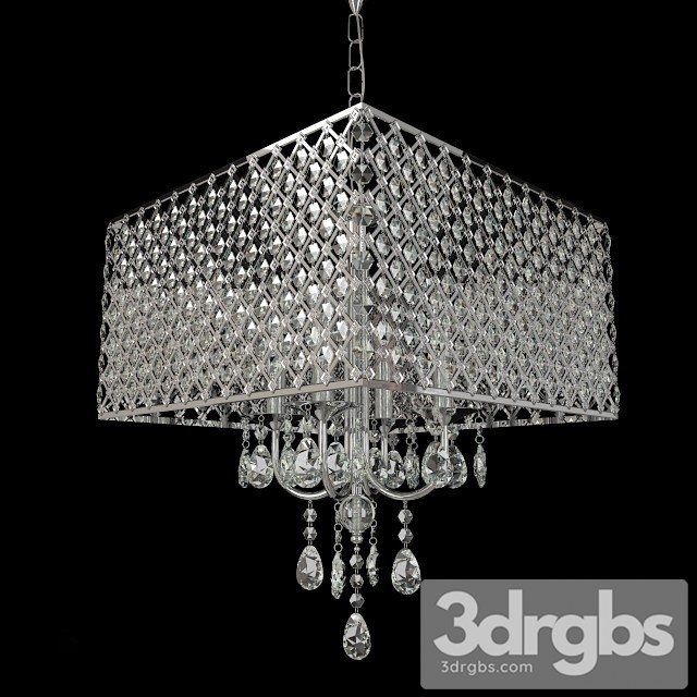 Light Square Crystal Chandelier 3dsmax Download - thumbnail 1