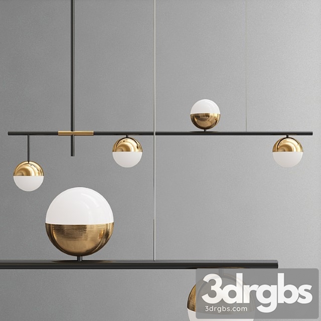 Linear chandelier gold - thumbnail 1