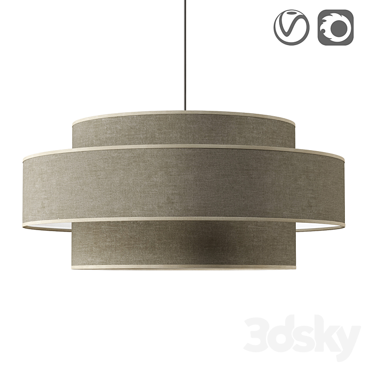 Linen lamp Souko 3DS Max Model - thumbnail 1