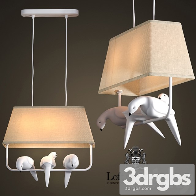 Liustra Bird Chandelier 3 3dsmax Download - thumbnail 1