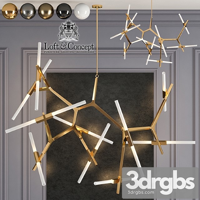 Liustra Roll And Hill Agnes Chandelier 20 3dsmax Download - thumbnail 1