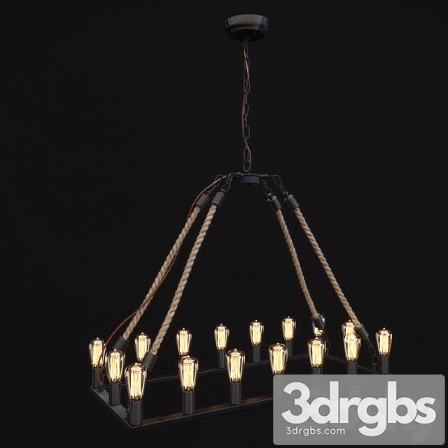 Liustra Zuo Modern Contemporary Inc Gallite Ceiling Lamp Twine 1 3dsmax Download - thumbnail 1