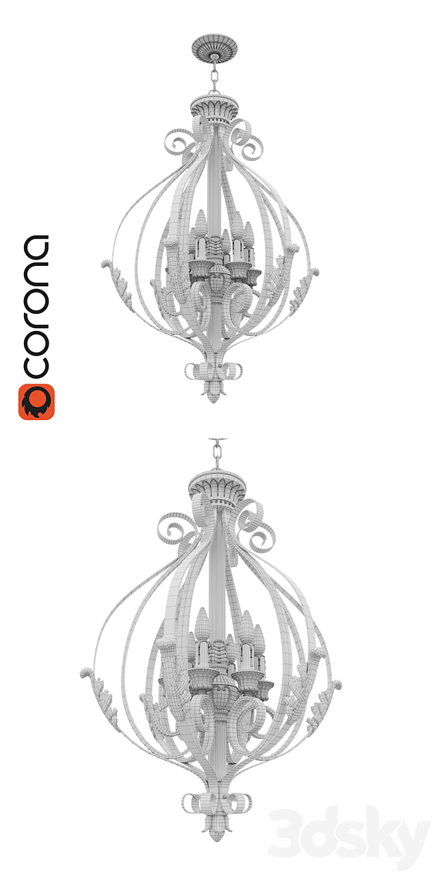 Livex Villa Verona 855 Foyer Pendant 3DSMax File - thumbnail 3