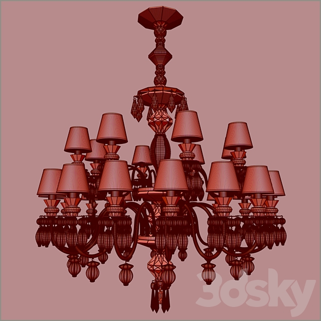 LLADRO _ BELLE DE NUIT CHANDELIER 24L MULTICOLOUR 3DSMax File - thumbnail 2