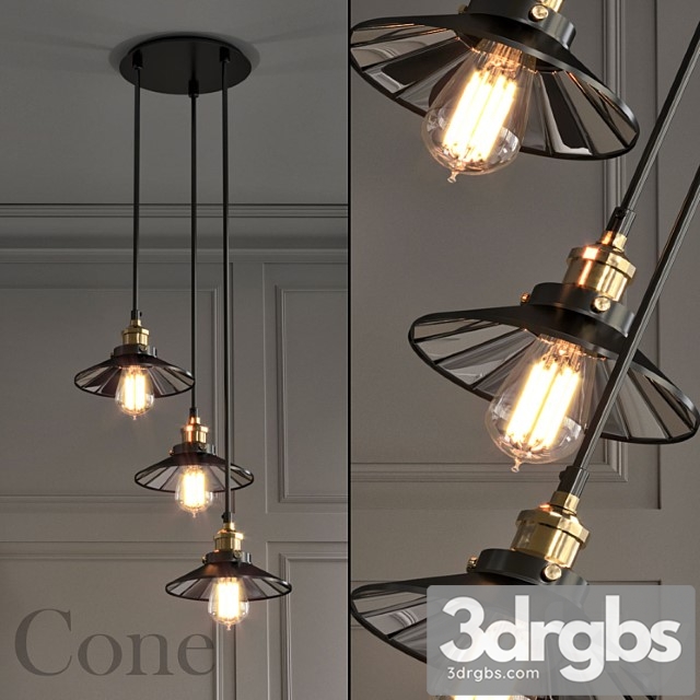 Loft cone pendant reflector 3 3dsmax Download - thumbnail 1