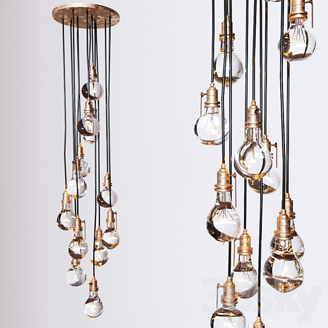 Loft Design chandelier 3DS Max Model - thumbnail 1