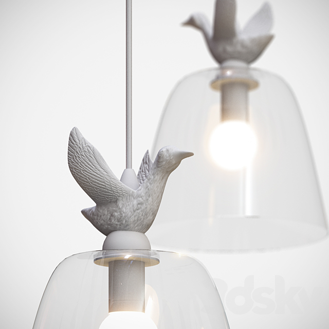 Loft Industry Glass Bird2 Triple 3DS Max Model - thumbnail 2