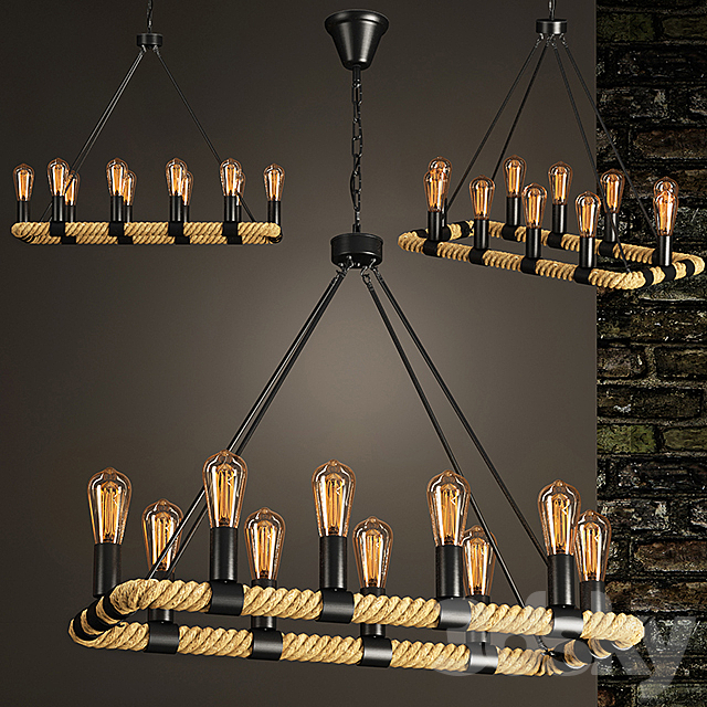 LOFT ROPE CHANDELIER 3DSMax File - thumbnail 1