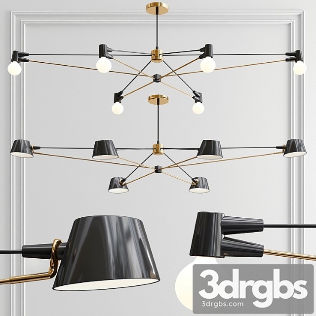 Long Cord Long Pivot Chandelier 3dsmax Download - thumbnail 1